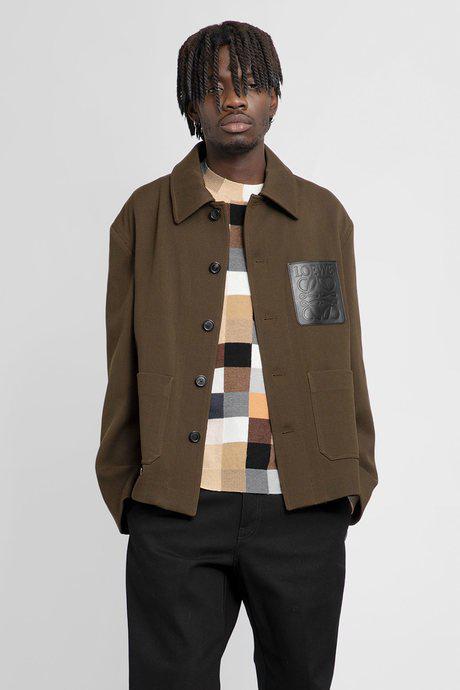 Loewe Men'S Dark Olive Green Wool Workwear Jacket by LOEWE Loewe Men'S Dark Olive Green Wool Workwear Jacket by LOEWE