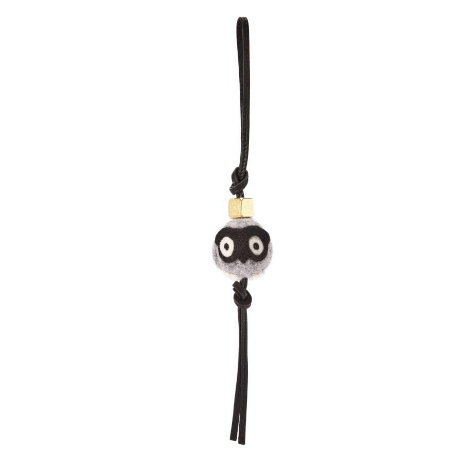 Loewe Owl Charm In Felt And Calfskin by LOEWE