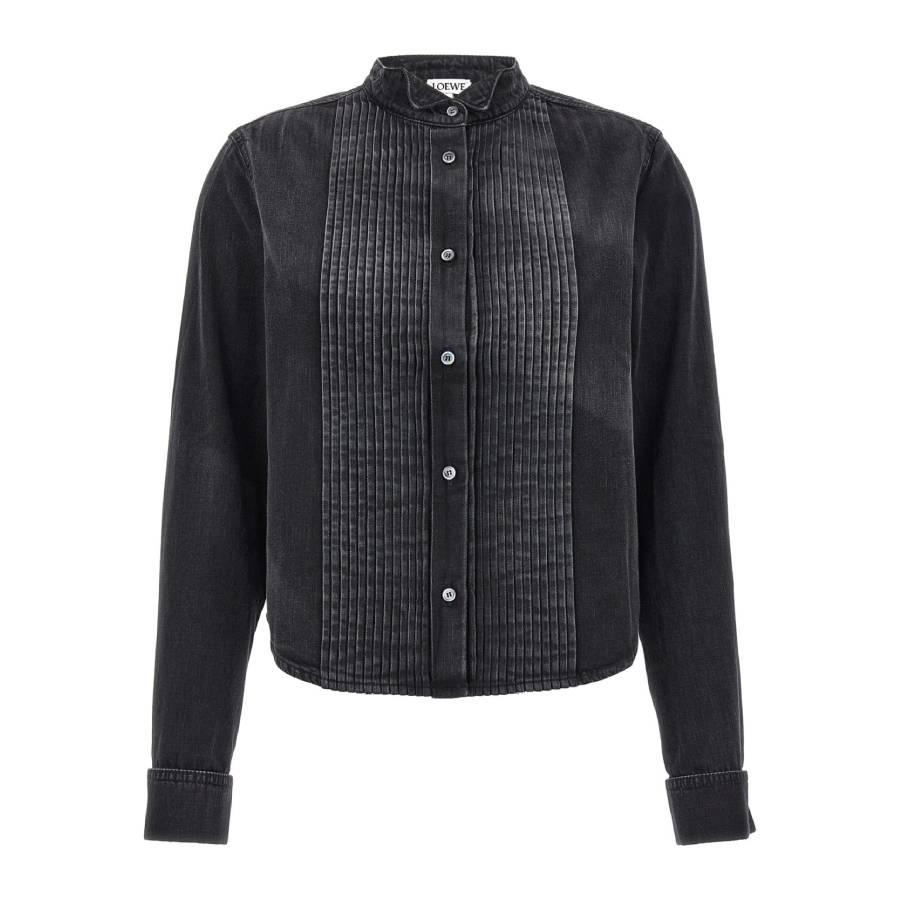 Loewe Pleated Wingtip Collar Denim Shirt by LOEWE