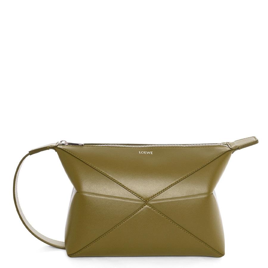 Loewe Puzzle Fold Wash Bag - Olive by LOEWE