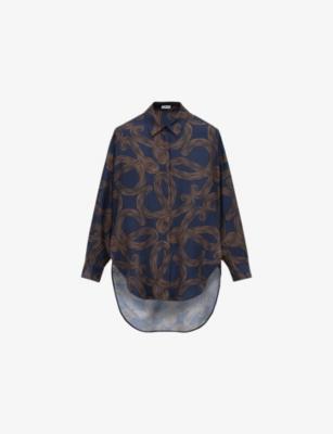 Loewe x Paula's Ibiza Anagram-Print Oversized-Fit Silk Shirt by LOEWE