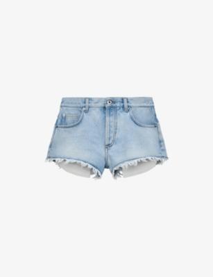 Loewe x Paula's Ibiza Frayed-Hem High-Rise Denim Shorts by LOEWE