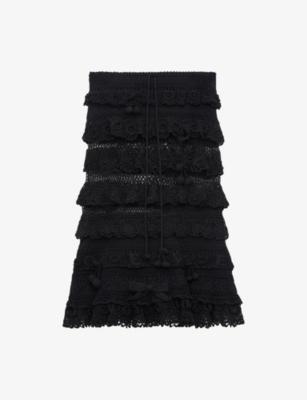 Loewe x Paula's Ibiza Ruffled Crochet Cotton Midi Skirt by LOEWE