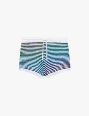 Loewe x Paula's Ibiza Stripe-Print Knitted Cotton-Blend Shorts by LOEWE