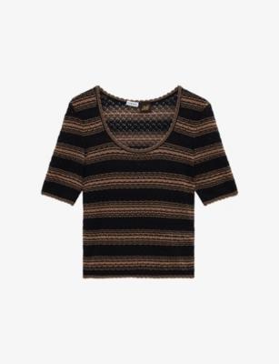 Loewe x Paula's Ibiza Stripe-Print Short-Sleeve Knitted Cotton-Blend Jumper by LOEWE