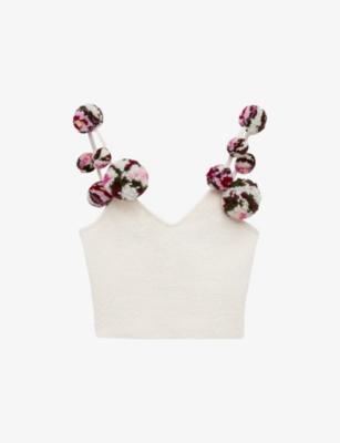 Loewe x Paula's Ibiza V-Neck Pom-Pom Knitted Top by LOEWE