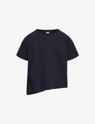 Logo-Embroidered Asymmetric-Hem Cotton-Blend T-Shirt by LOEWE