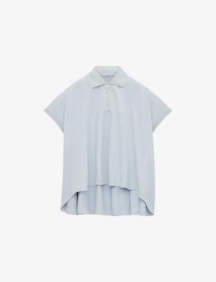 Logo-Embroidered Dipped-Hem Cotton-Blend Polo Shirt by LOEWE