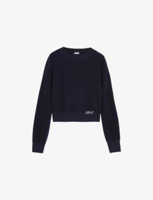 Logo-Embroidered Long-Sleeves Wool Knitted Jumper by LOEWE