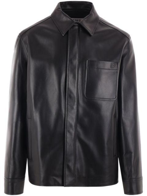 Long-sleeve Leather Overshirt by LOEWE