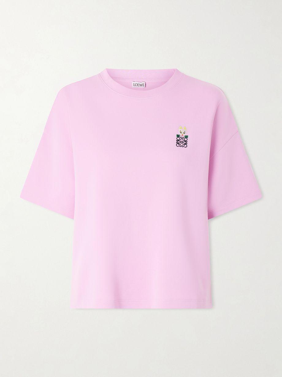 + Louis Wain embroidered cotton-blend jersey T-shirt by LOEWE