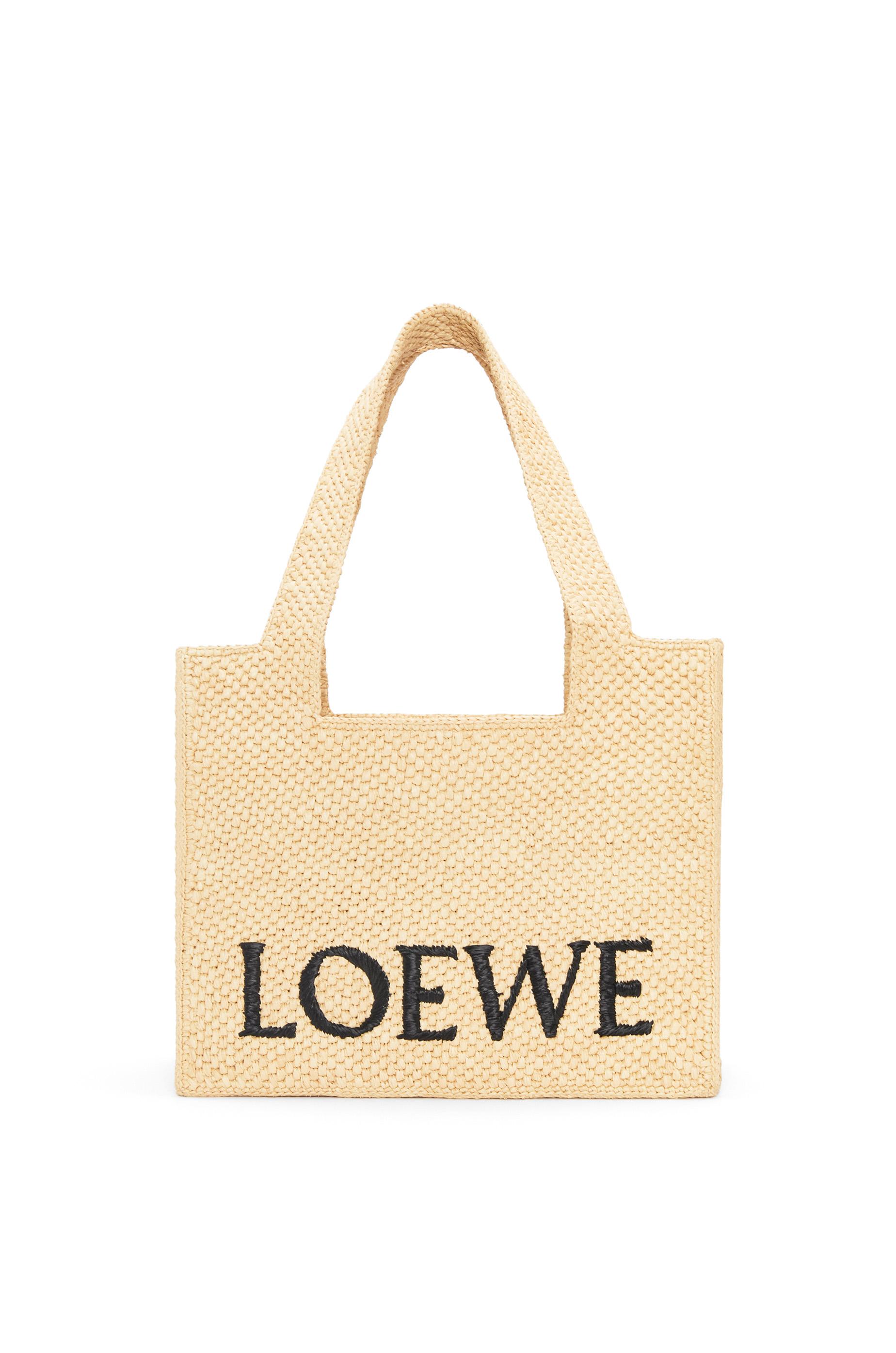Medium LOEWE Font tote in raffia by LOEWE