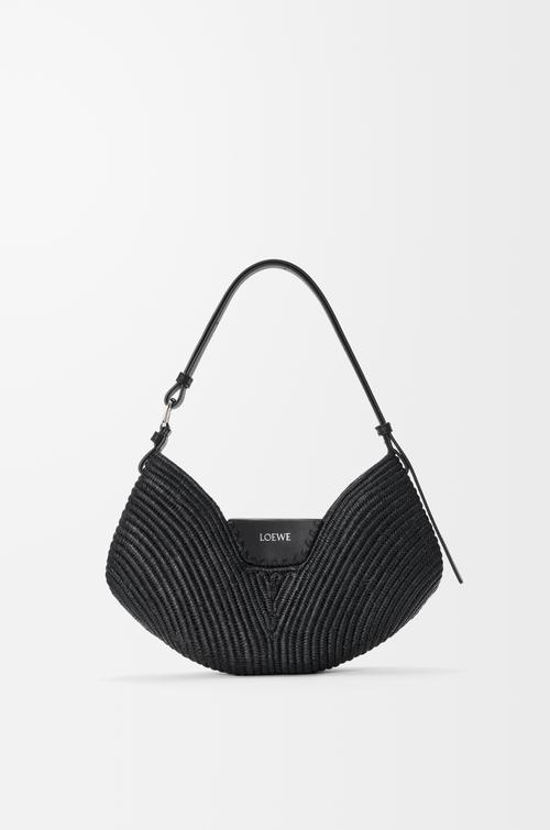 Medium Loewe Swing bag in raffia and calfskin by LOEWE
