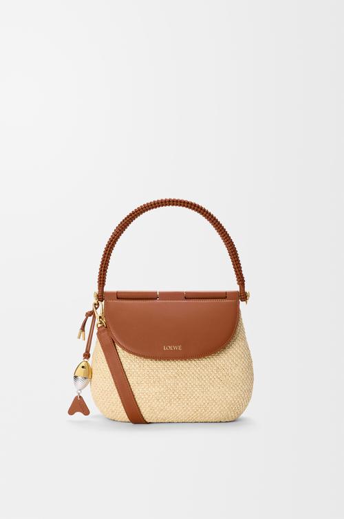 Medium Pescador bag in raffia and calfskin by LOEWE