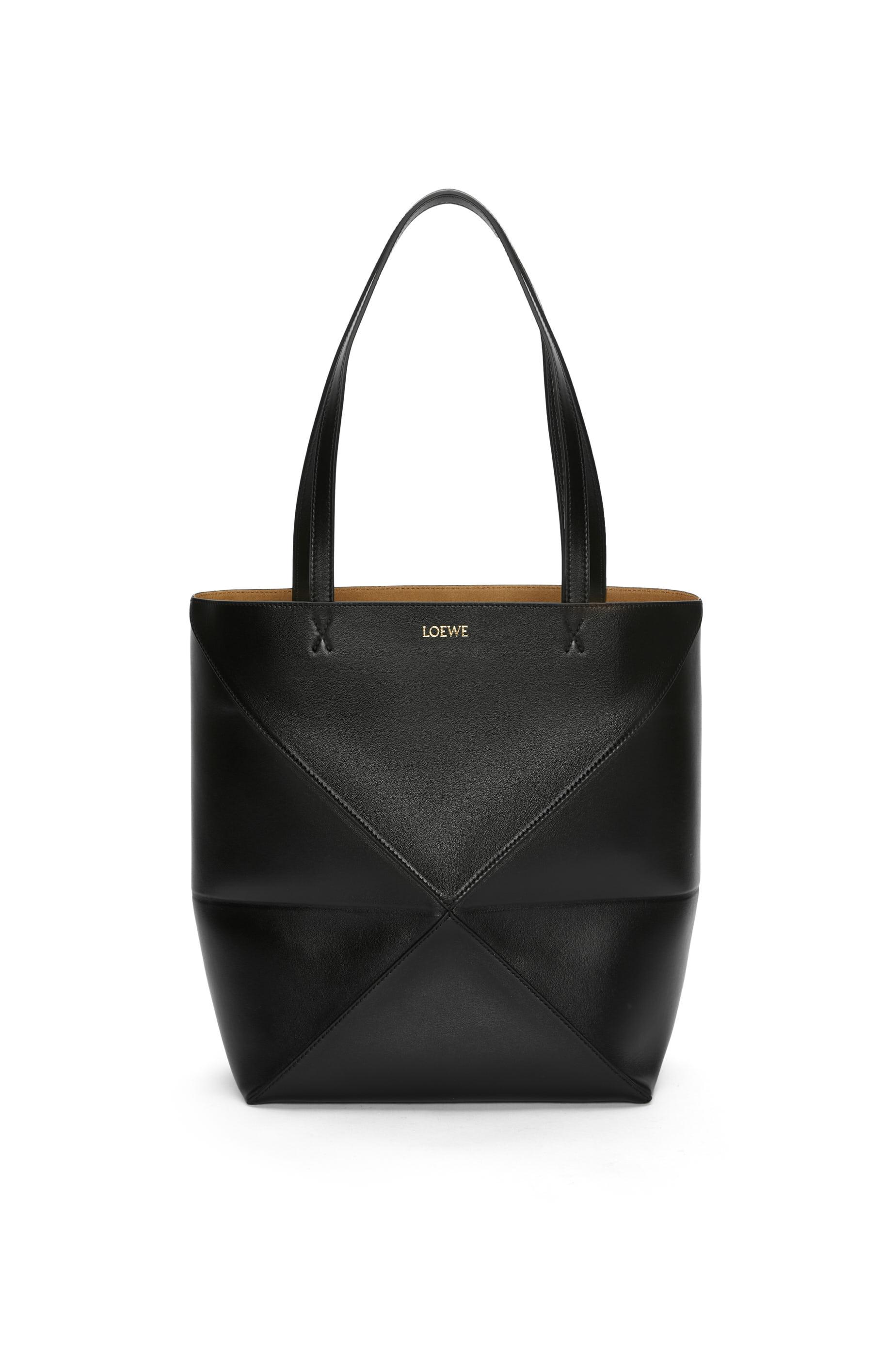 Medium Puzzle Fold tote in shiny calfskin by LOEWE