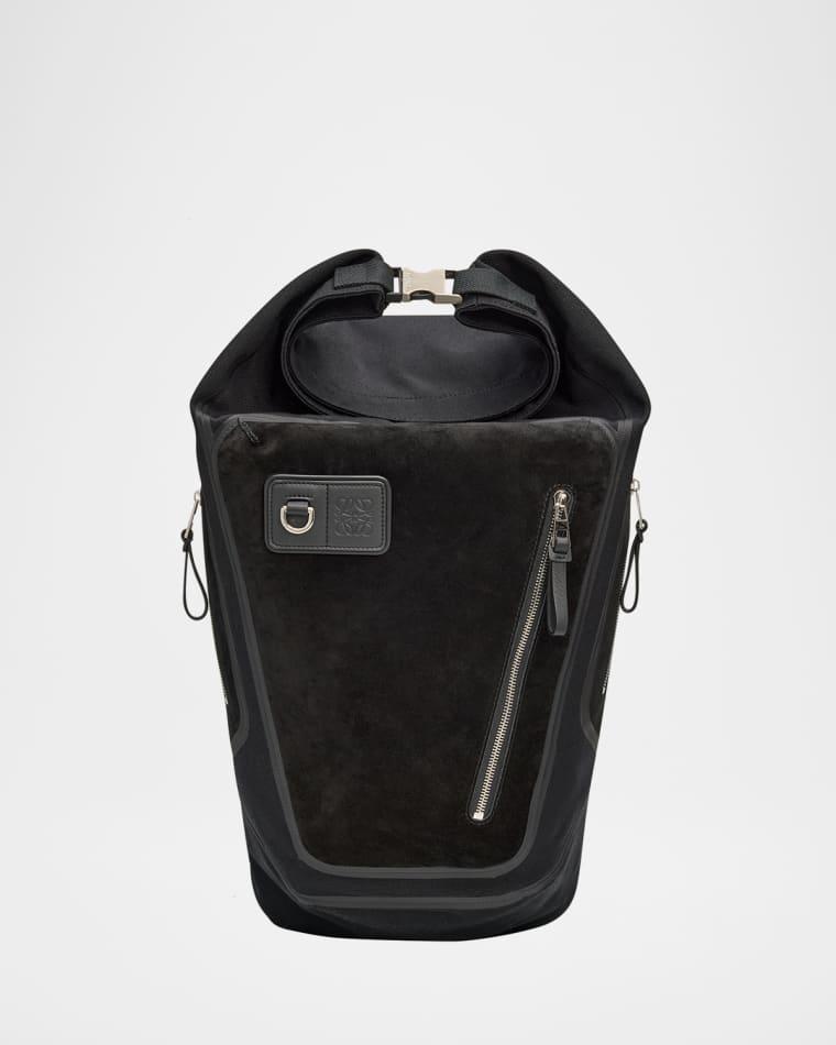 Men's Flex Roll-Top Canvas & Suede Backpack by LOEWE