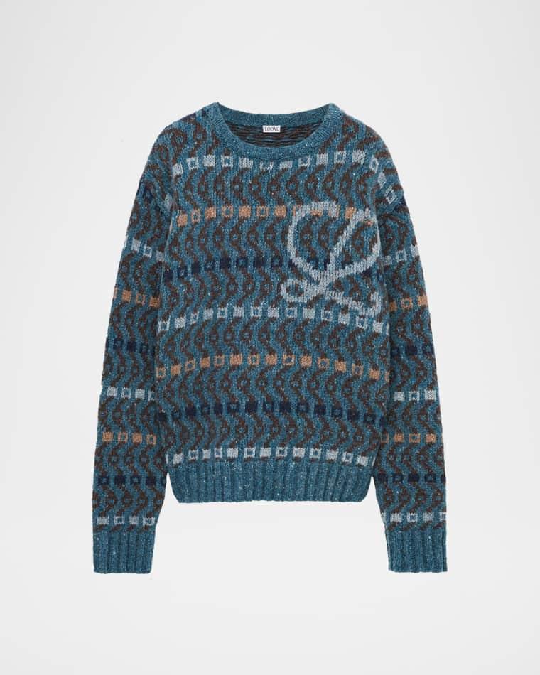 Men's L-Monogram Intarsia Knit Crewneck Sweater by LOEWE