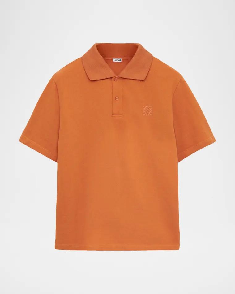 Men's Tonal Anagram Pique Polo Shirt by LOEWE