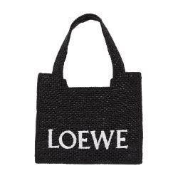 Mini LOEWE Font Tote in raffia by LOEWE