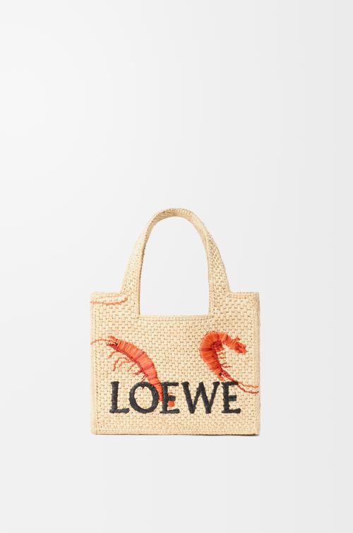 Mini LOEWE Font tote in raffia by LOEWE