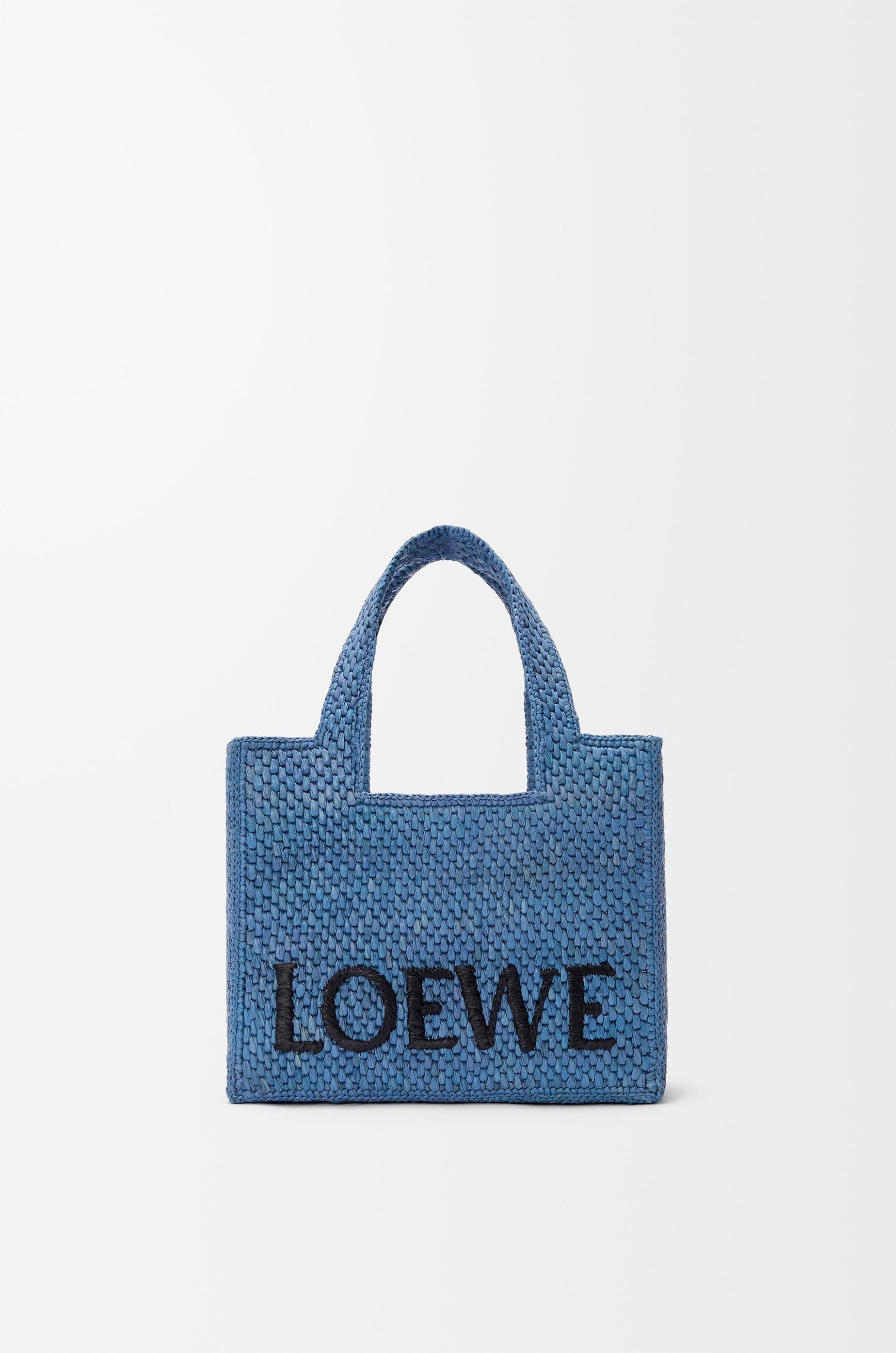 Mini LOEWE Font tote in raffia by LOEWE
