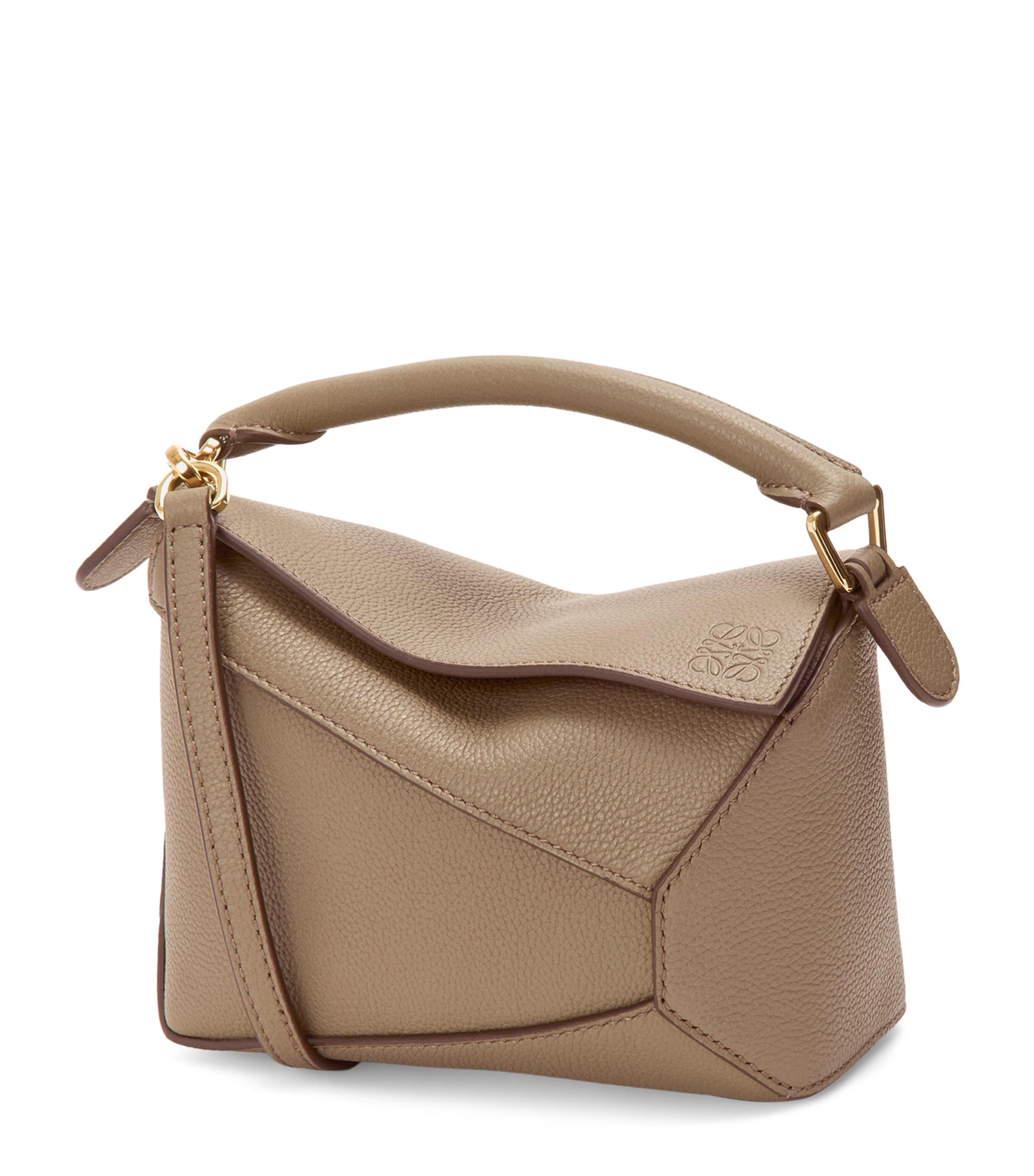 Mini Leather Puzzle Edge Top-Handle Bag by LOEWE