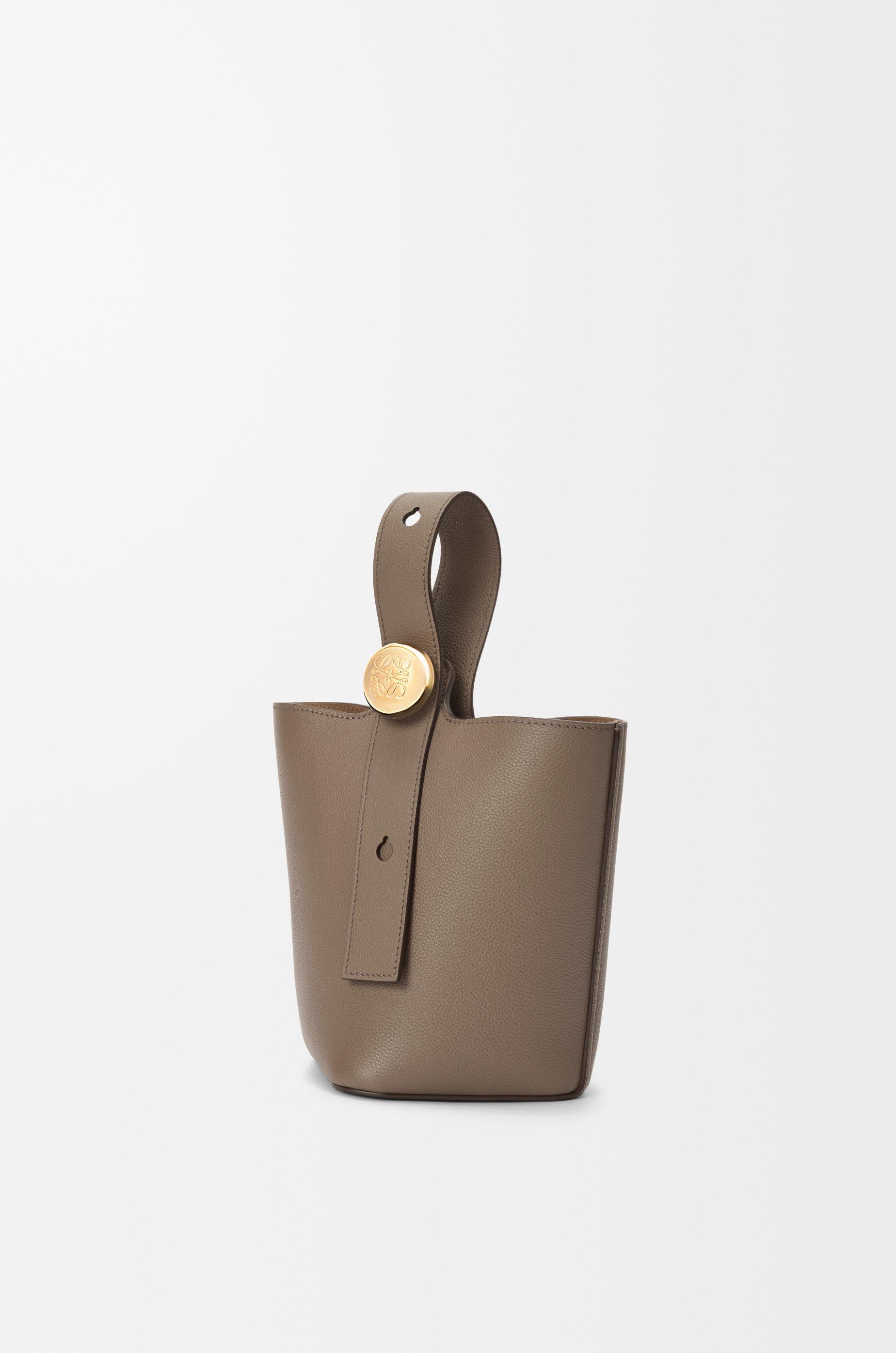 Mini Pebble bucket in soft grained calfskin by LOEWE