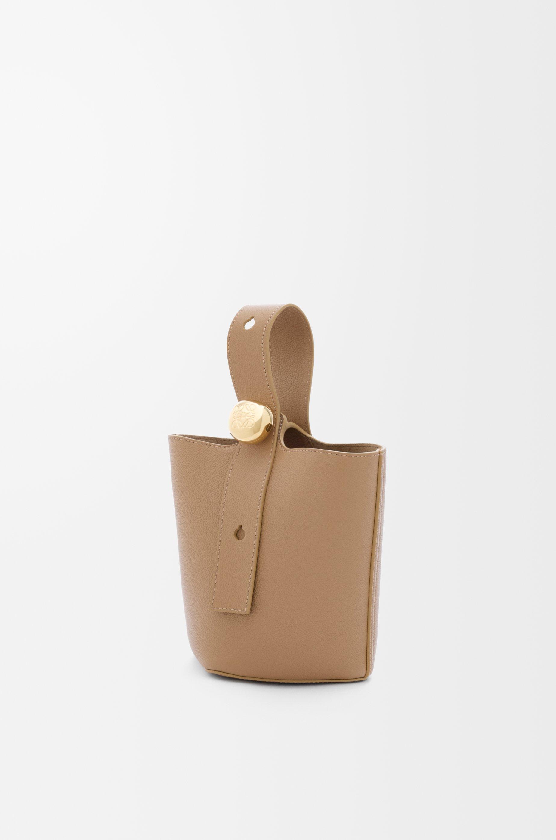 Mini Pebble bucket in soft grained calfskin by LOEWE