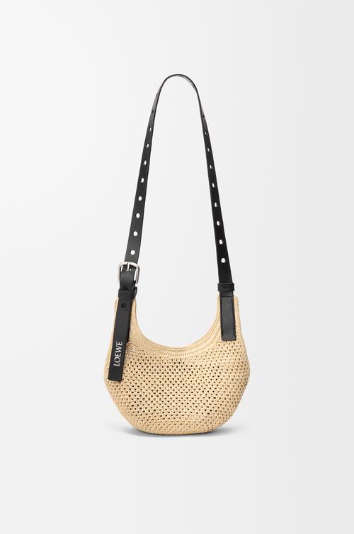 Mini Punch Hole hobo in raffia and calfskin by LOEWE