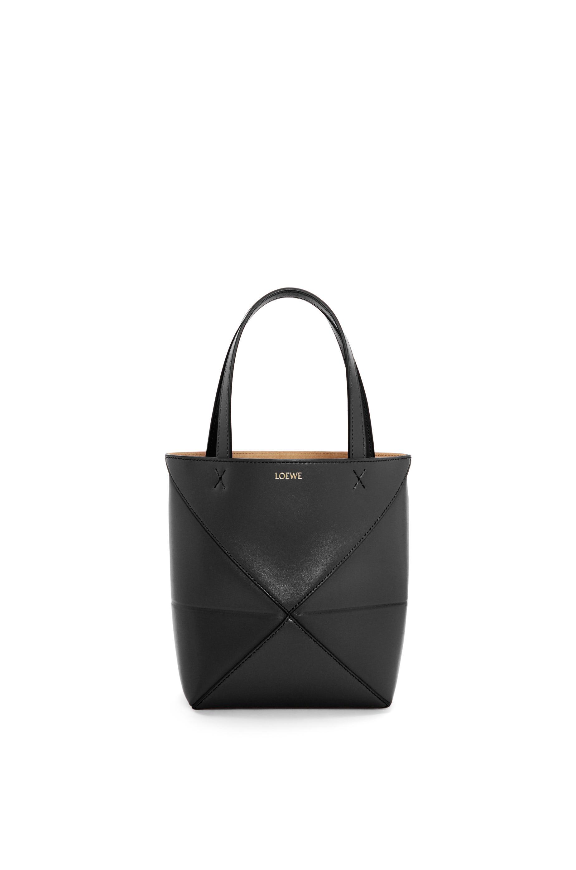Mini Puzzle Fold tote in shiny calfskin by LOEWE