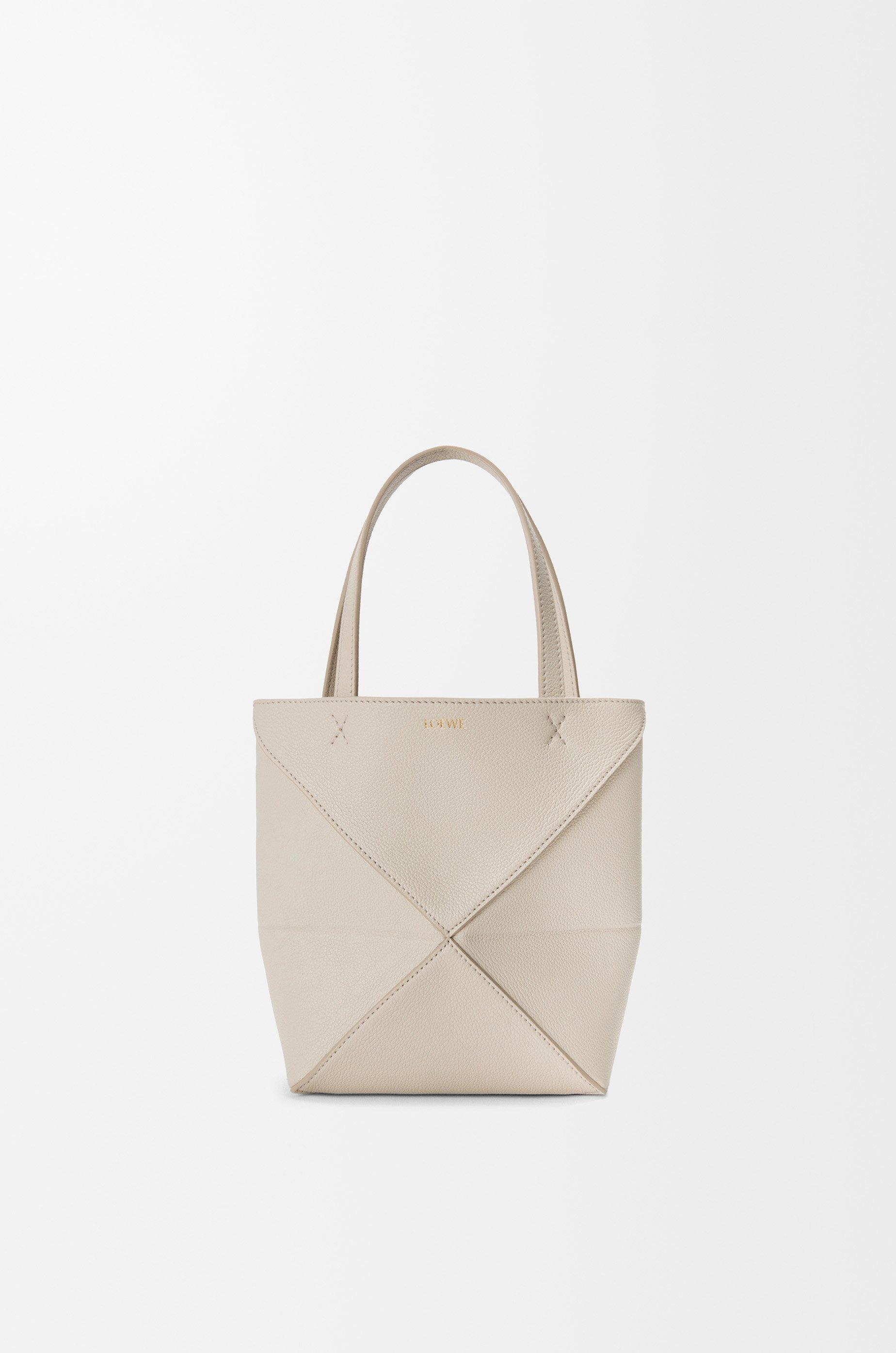 Mini Puzzle Fold tote in soft grained calfskin by LOEWE