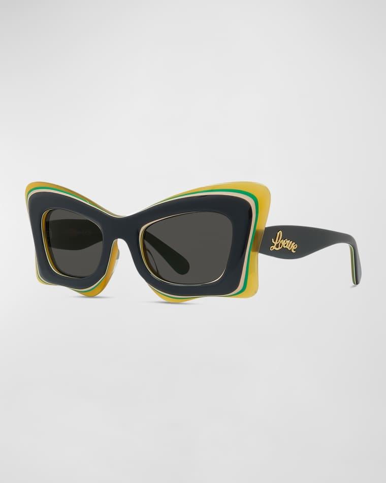 Multicolor Acetate Butterfly Sunglasses by LOEWE