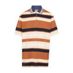 Oversized fit polo in cotton and linen with stripes by LOEWE