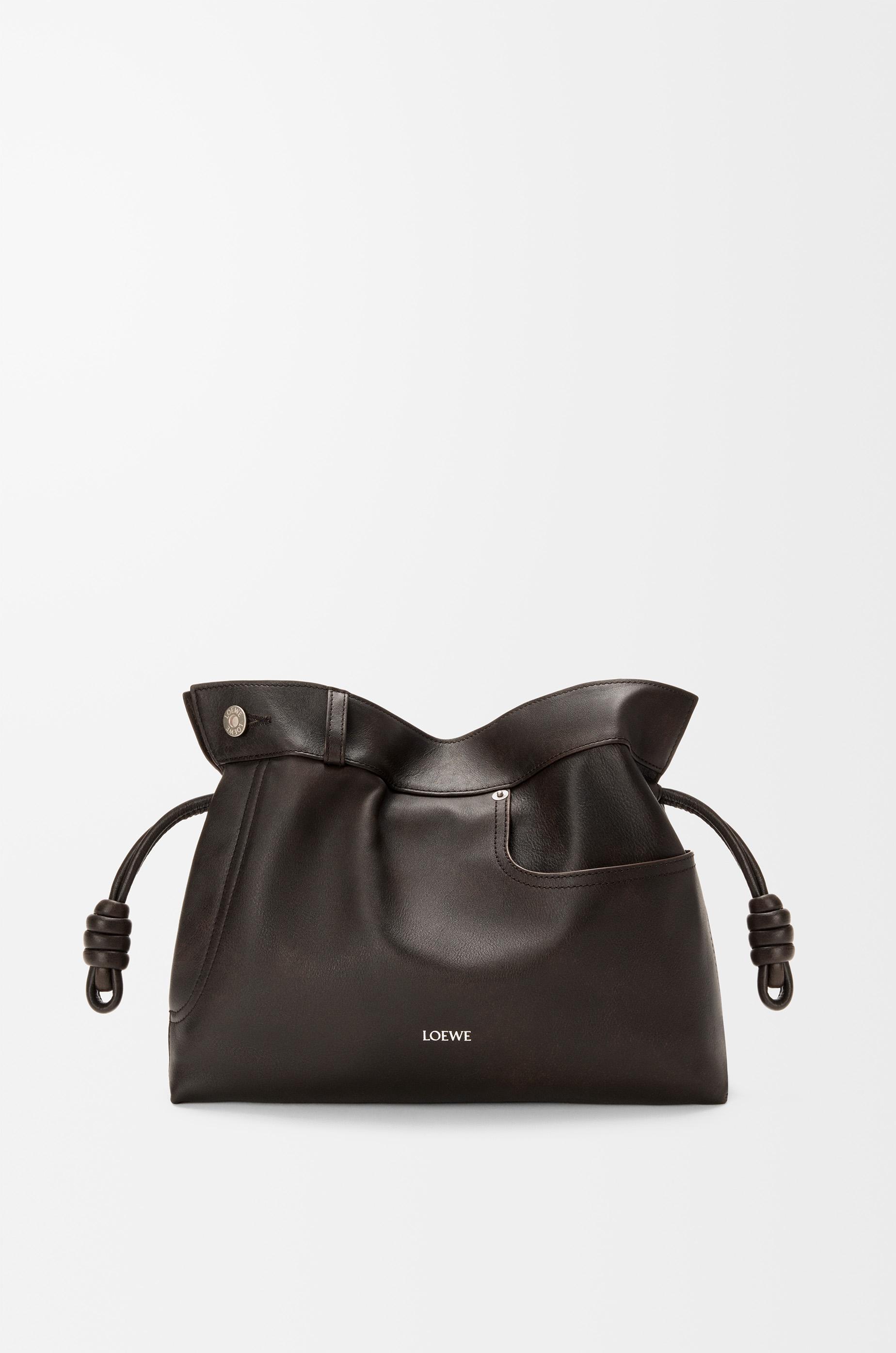 Panta medium Flamenco clutch in shiny calfskin by LOEWE