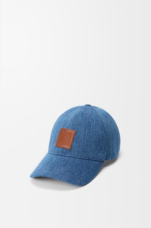 Patch cap in denim by LOEWE