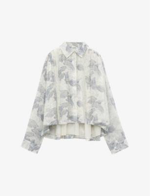 Patterned split-hem cotton and silk-blend shirt by LOEWE
