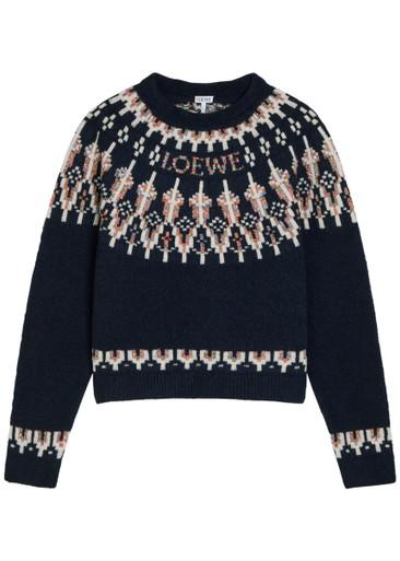 Patterned wool-blend jumper by LOEWE