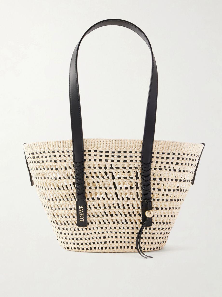 + Paula's Ibiza Braid medium leather-trimmed raffia tote by LOEWE