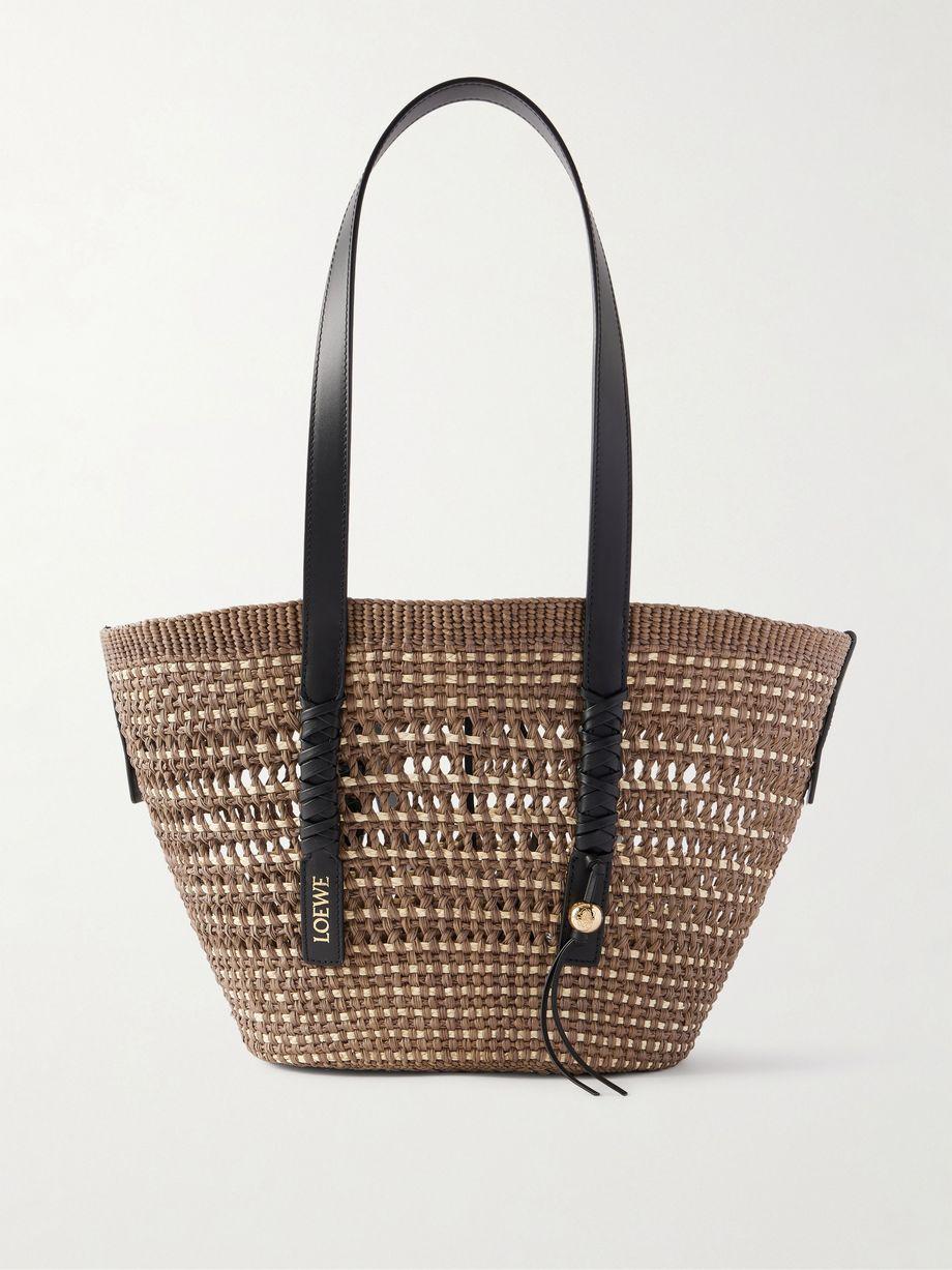 + Paula's Ibiza Braid medium leather-trimmed raffia tote by LOEWE