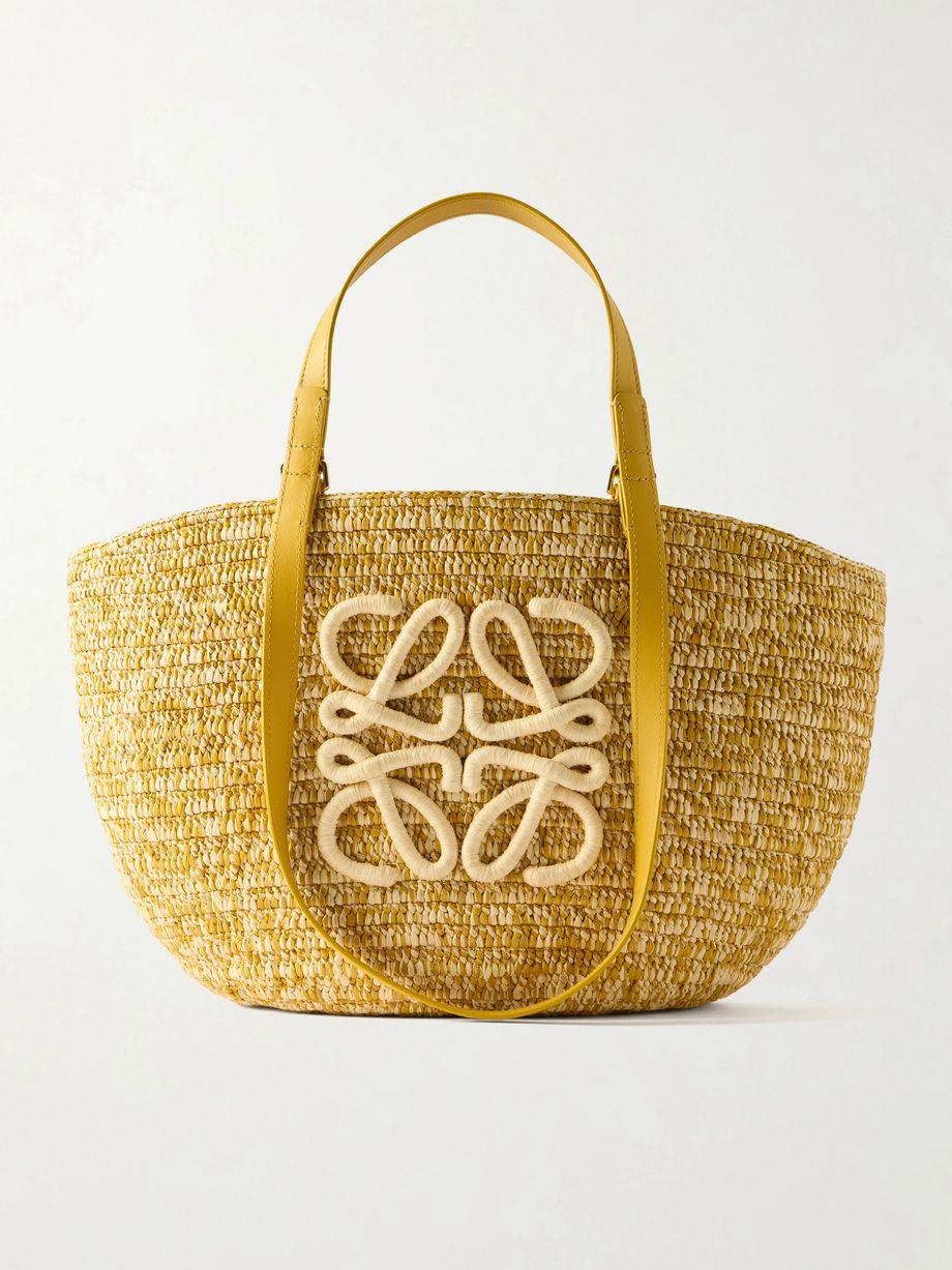 + Paula's Ibiza Eclipse Basket medium leather-trimmed raffia tote by LOEWE