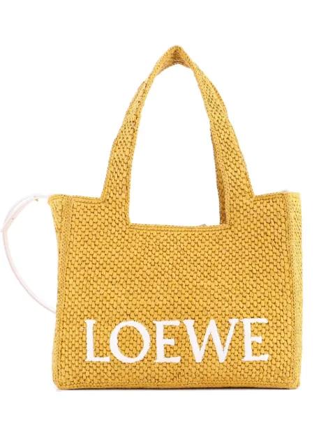 Paula's Ibiza Logo Convertible Raffia Medium tote bag by LOEWE 