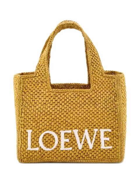 Paula's Ibiza Logo Convertible Raffia Small tote bag by LOEWE 