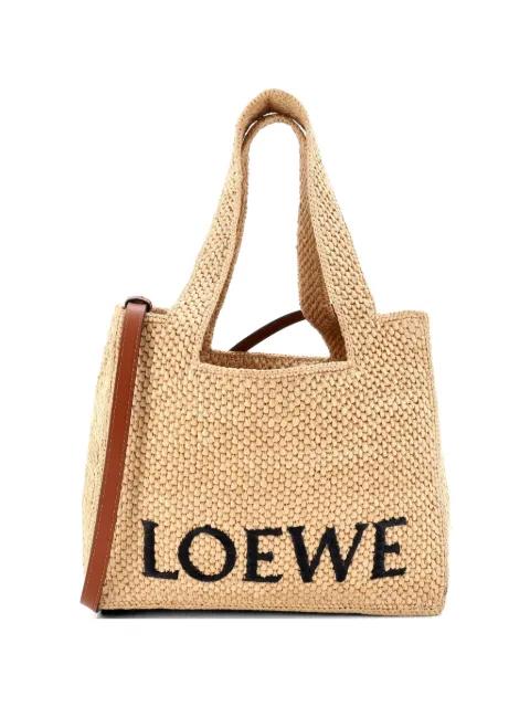 Paula's Ibiza Logo Raffia Large tote bag by LOEWE 