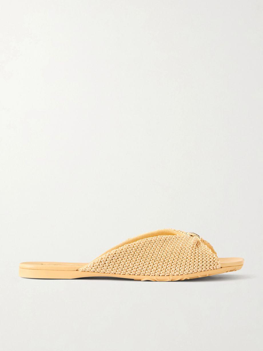 + Paula's Ibiza Pebble raffia-effect sandals slides by LOEWE