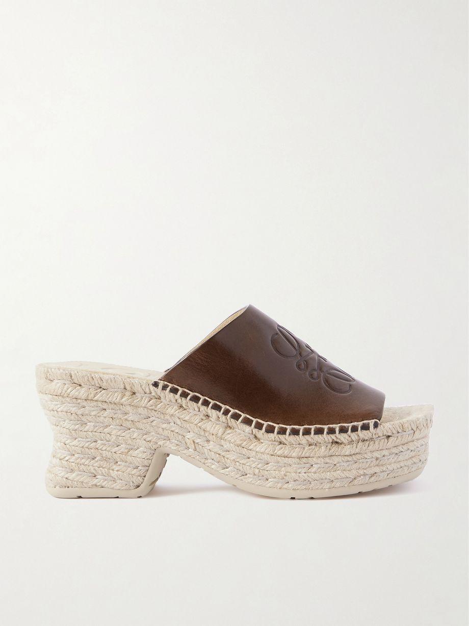 + Paula's Ibiza leather platform wedge sandals by LOEWE
