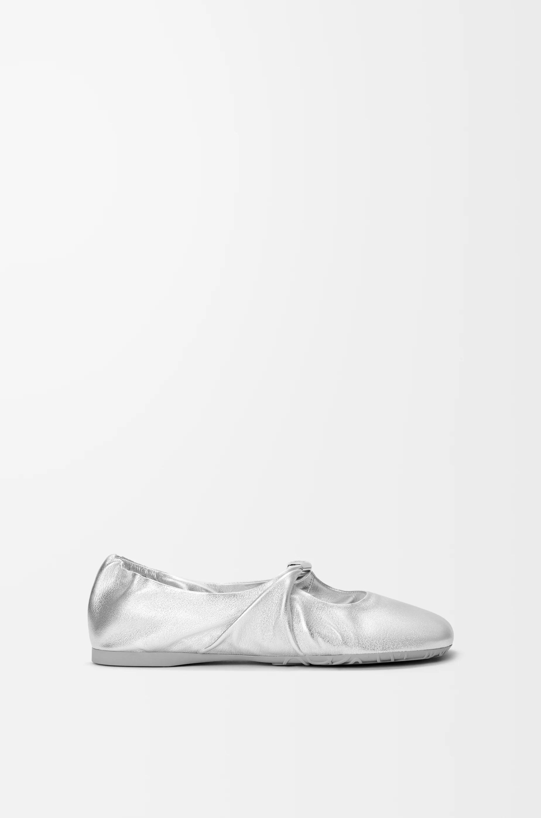 Pebble Soft ballerina in laminated nappa lambskin by LOEWE