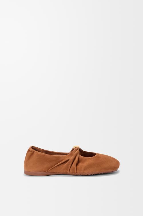 Pebble Soft ballerina in suede goatskin by LOEWE