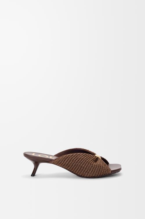 Pebble Soft slide in raffia-effect fabric by LOEWE