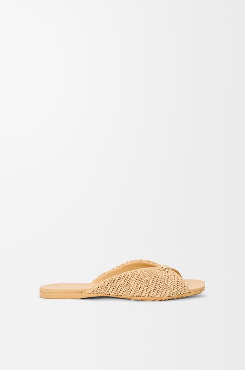 Pebble Soft slide in raffia-effect fabric by LOEWE