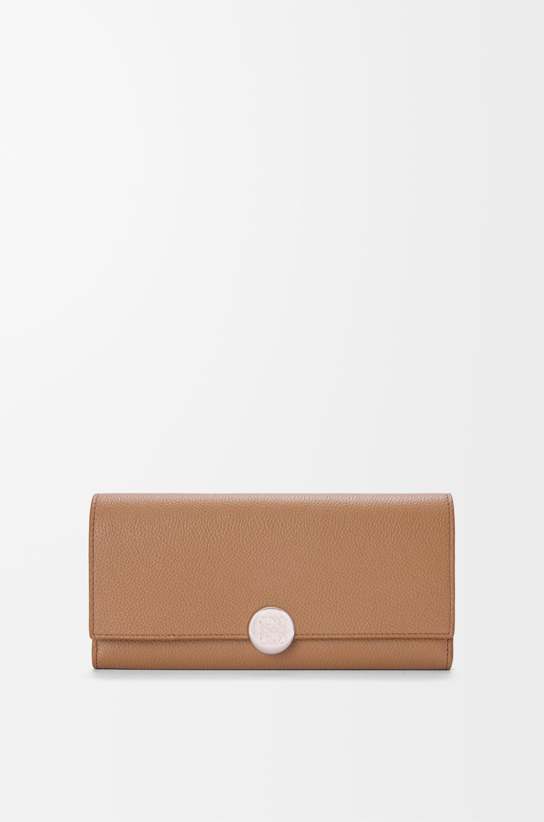 Pebble continental wallet in pebble grained calfskin by LOEWE